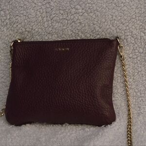Lodis Burgundy Crossbody Bag with Gold Chain
